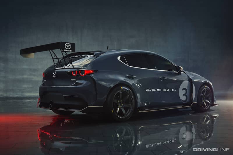 2020 Mazda3 TCR Rear View TE37 Wheels