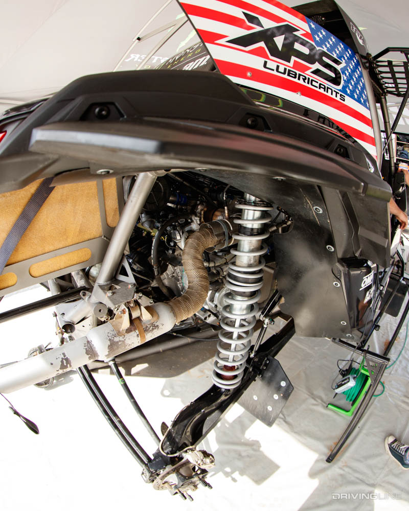 Casey Currie at Rally Du Marc suspension