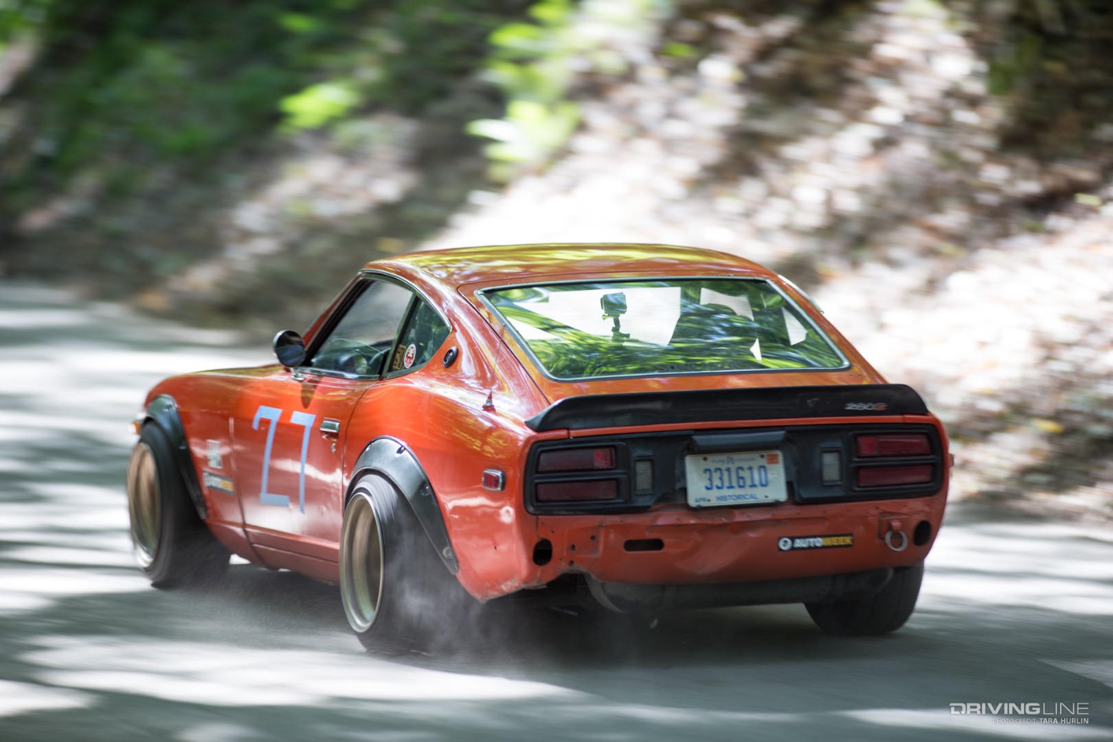 V12 powered Datsun 280z racing at the Empire Hill Climb