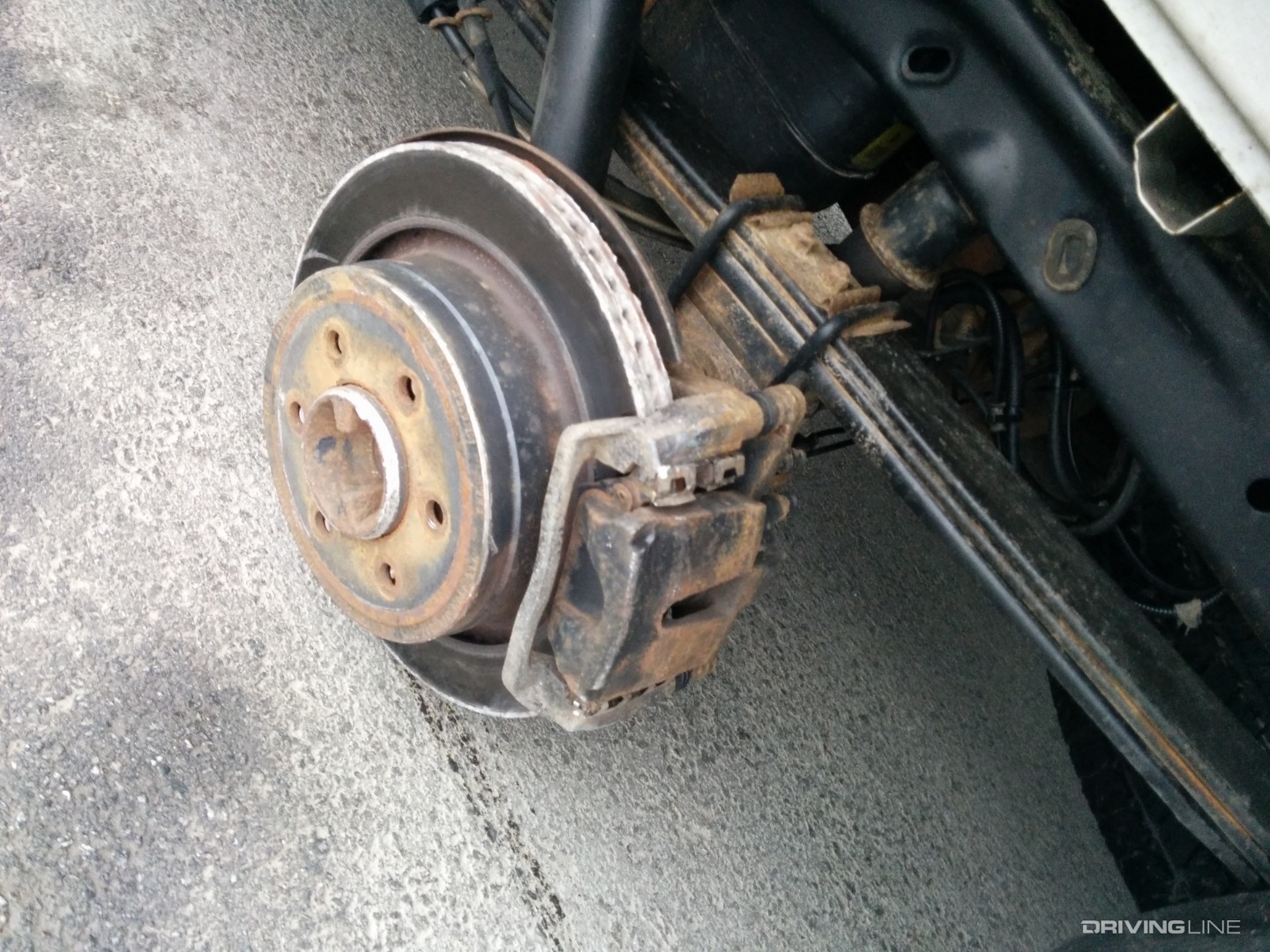 Sheared studs from hub.