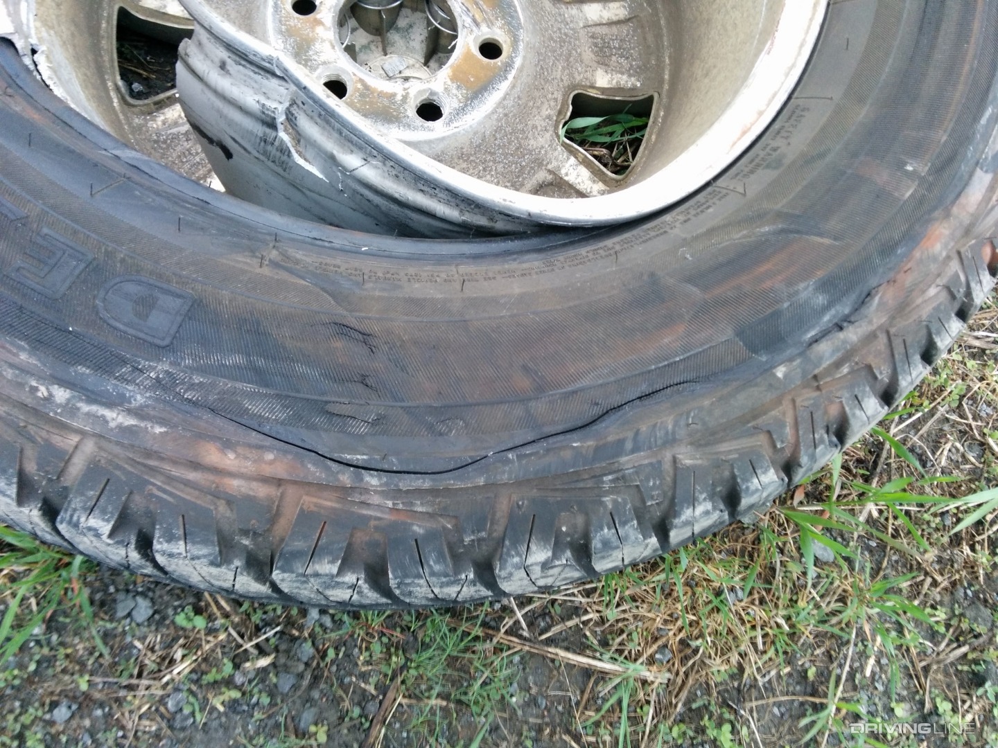 Damaged tire.