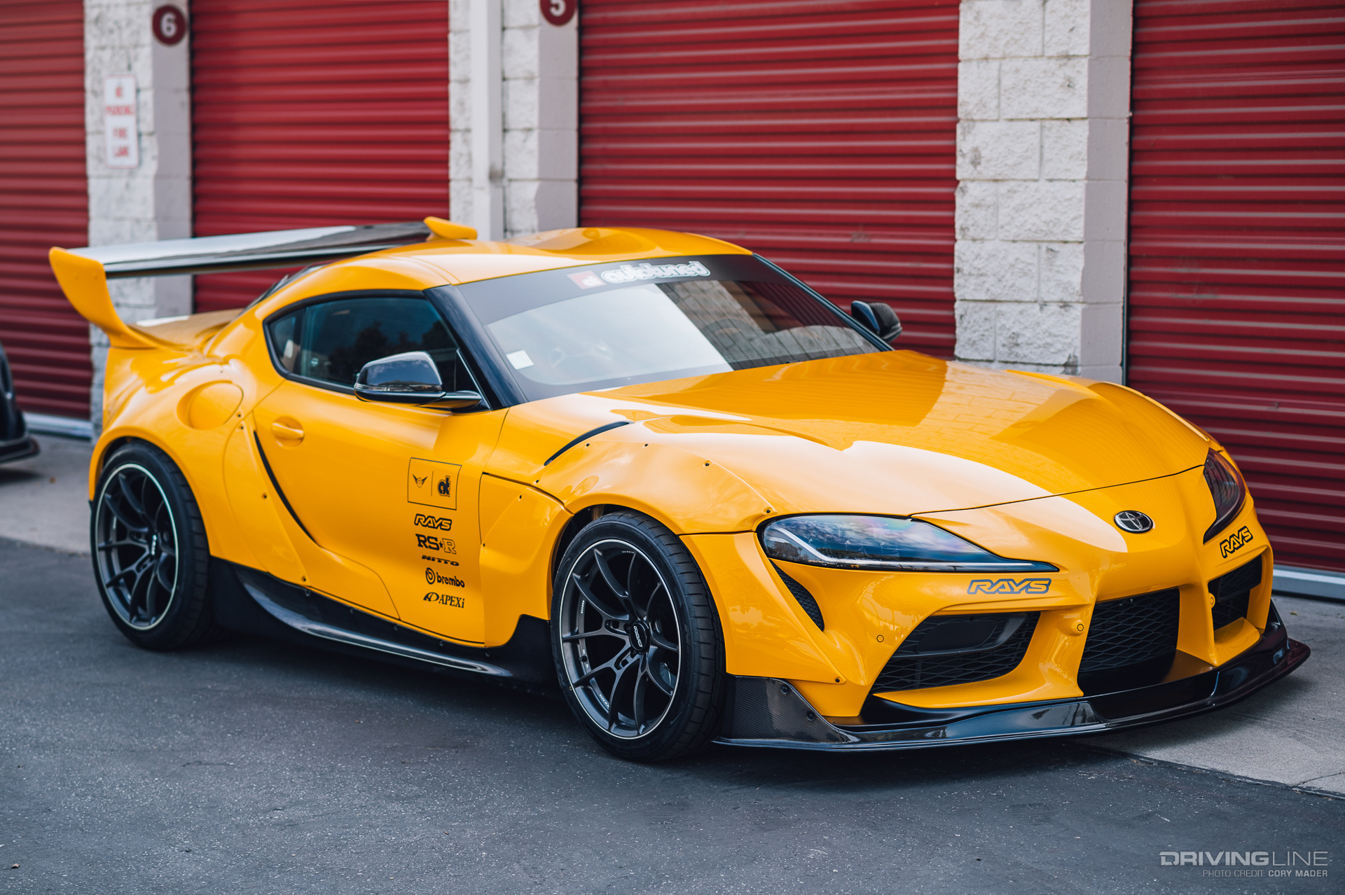 Yellow Pandem GR Supra on Nitto NT555 G2