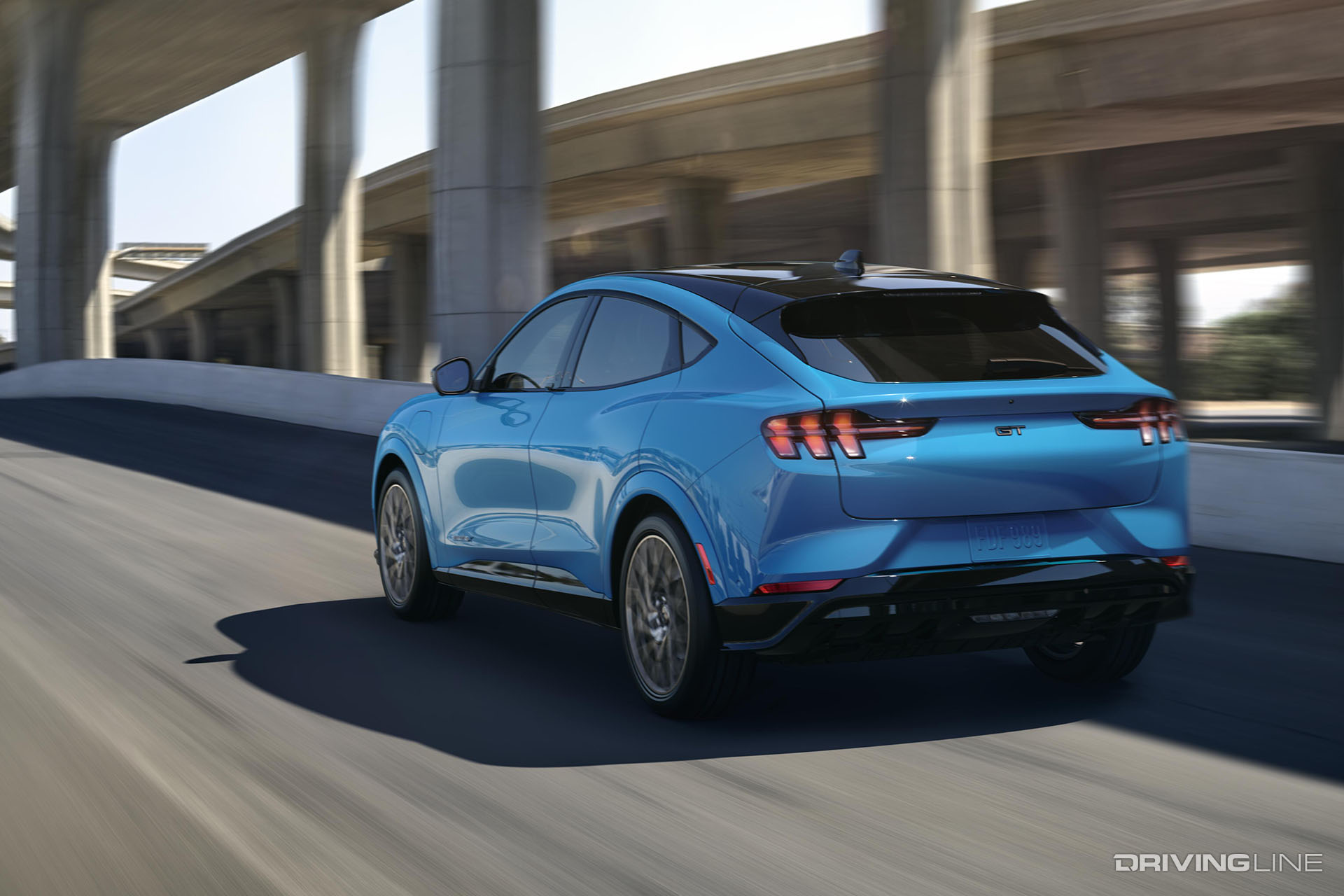 2021 Ford Mustang Mach-E GT Blue Rear View