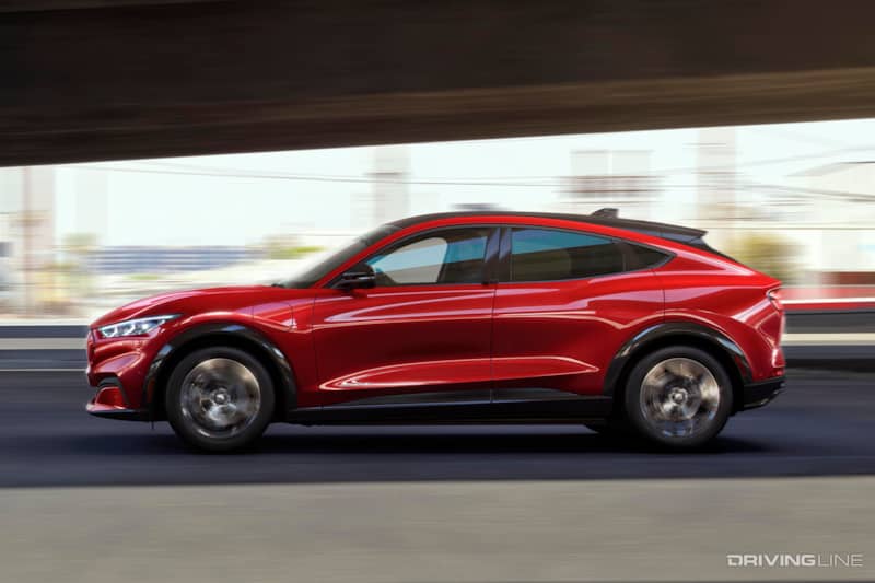 2021 Ford Mustang Mach-E Side View Red