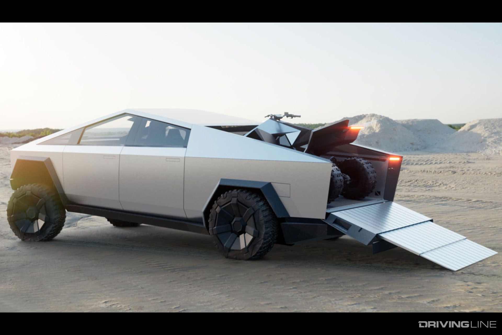 Tesla Cybertruck with ATV