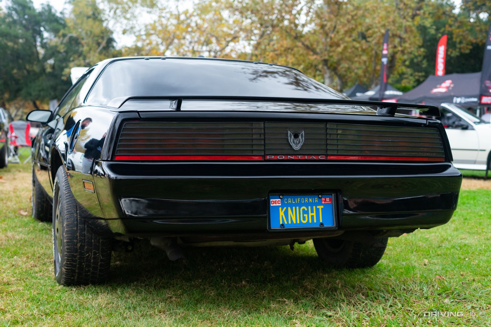 rear of Knight Rider Pontiac Firebird with Knight license plate