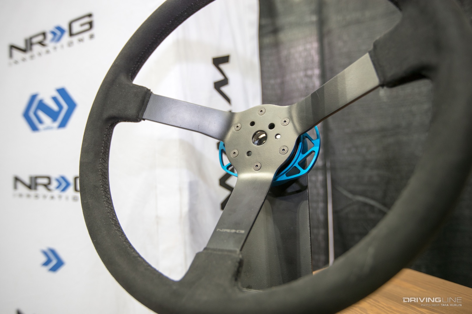 NRG Innovations quick release steering wheel hub displayed at PRI 2019