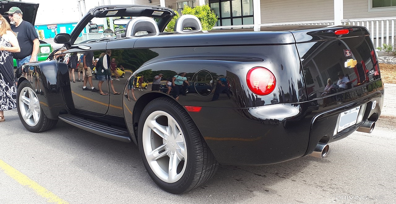 black Chevrolet SSR driver side rear