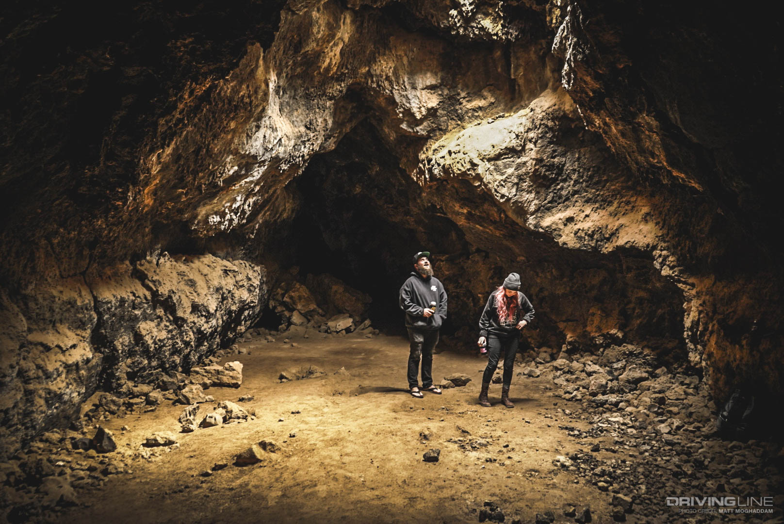 Rylee and Wile'e in the Lava Tubes