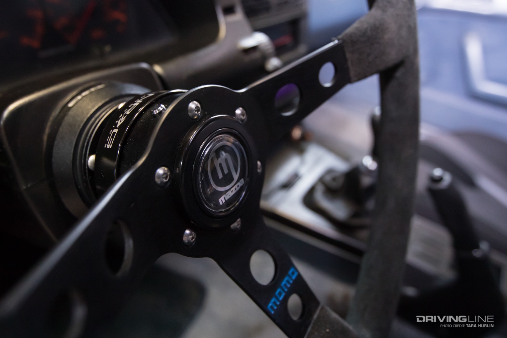 NRG quick disconnect hub on a Momo steering wheel