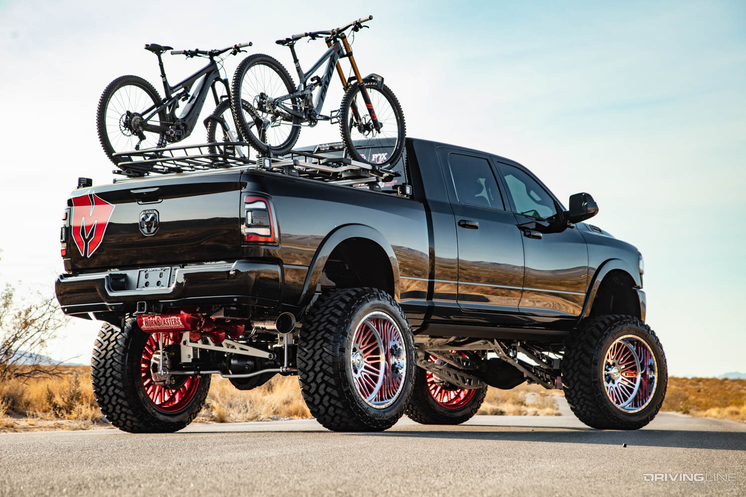 Custom black 2019 RAM 2500 rear passenger side