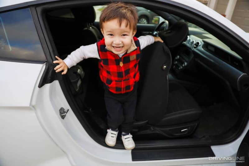 2016 Ford Mustang GT Car Seat with child