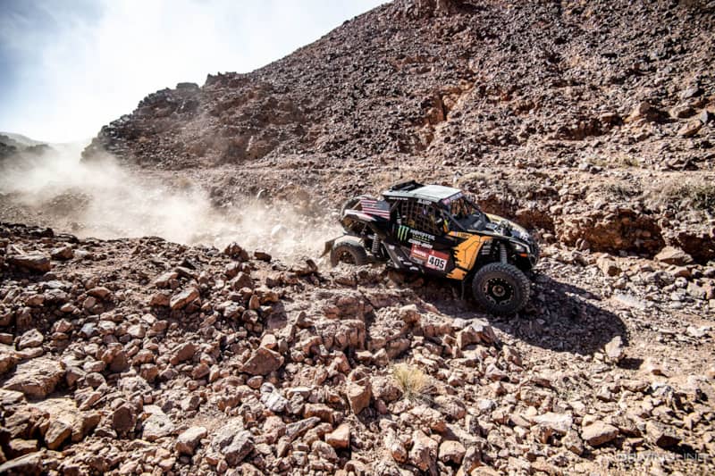 Casey Currie racing Dakar on rocky terrain with Nitto Trail Grappler SxS tires