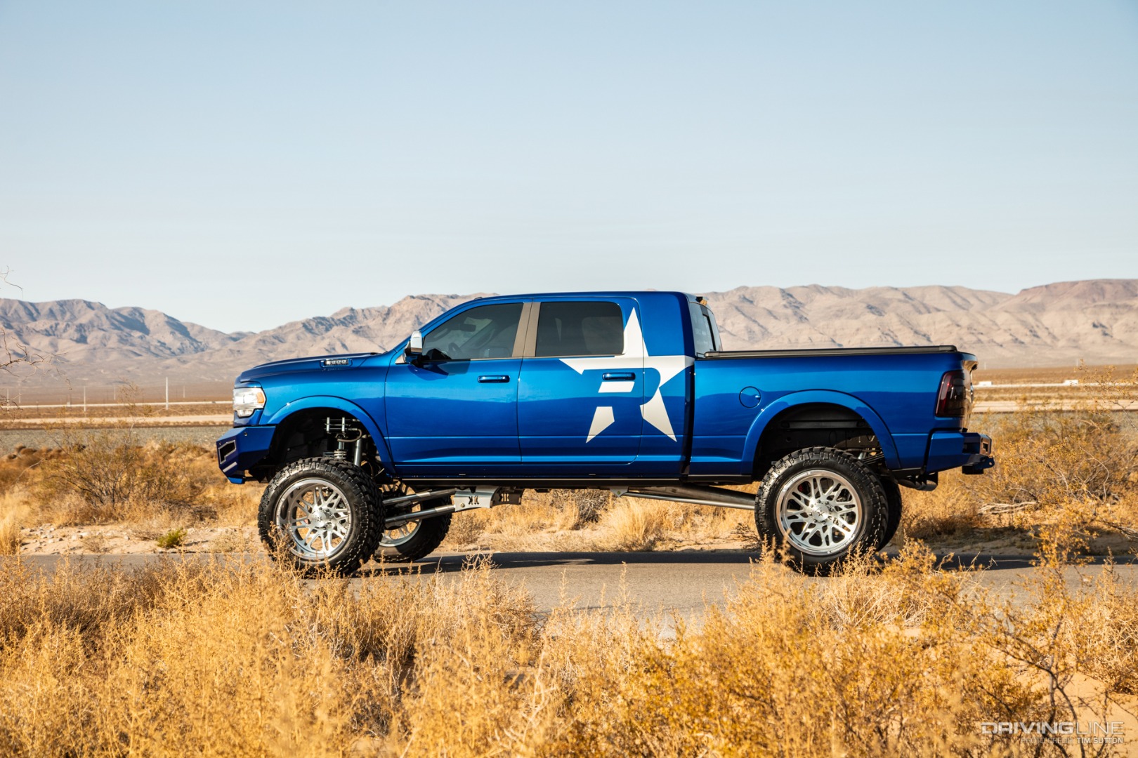 Side of lifted Ram 3500