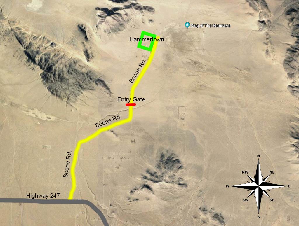 Map of how to get to King of the Hammers