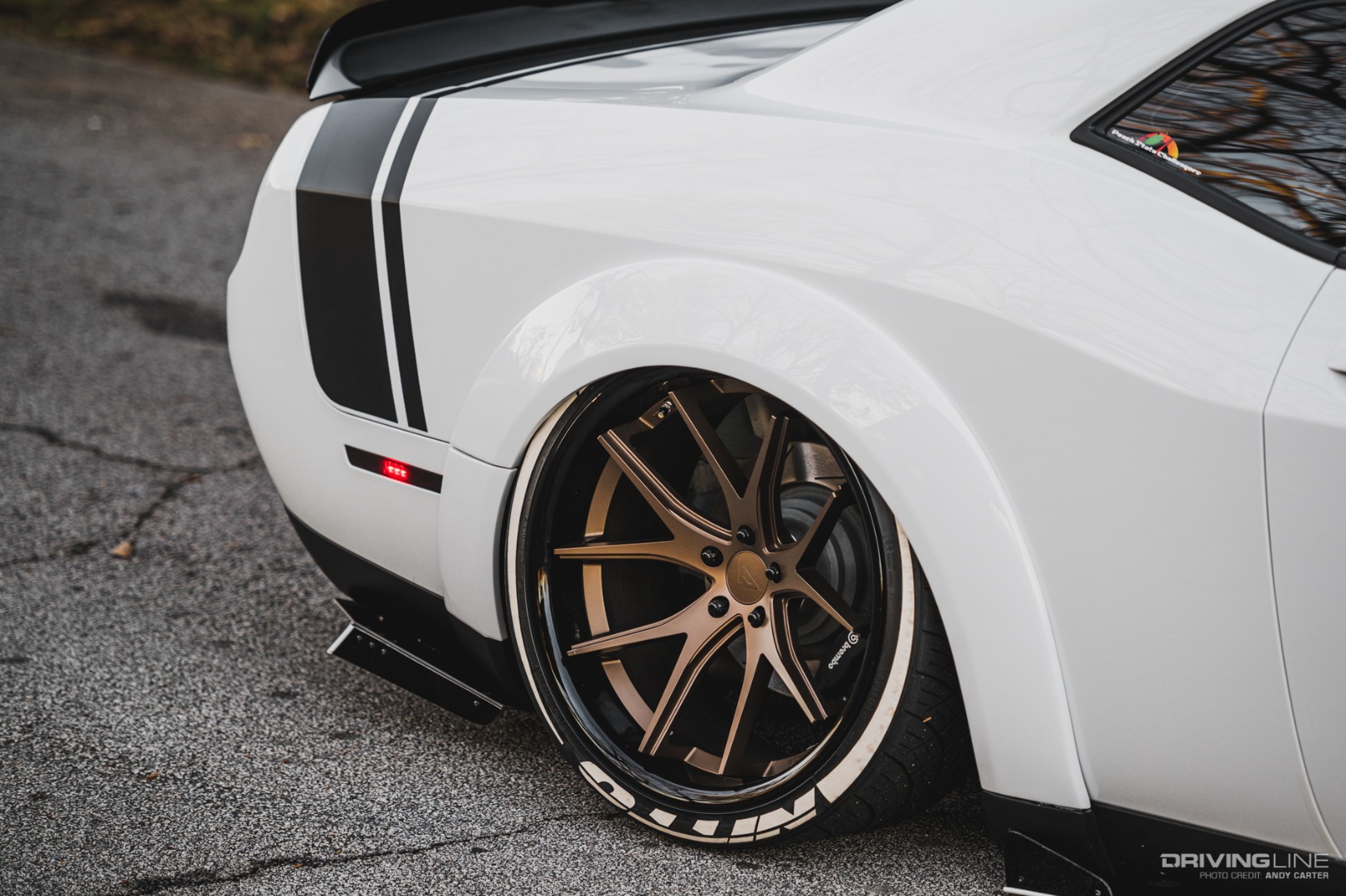 Dodge Challenger with bronze wheels