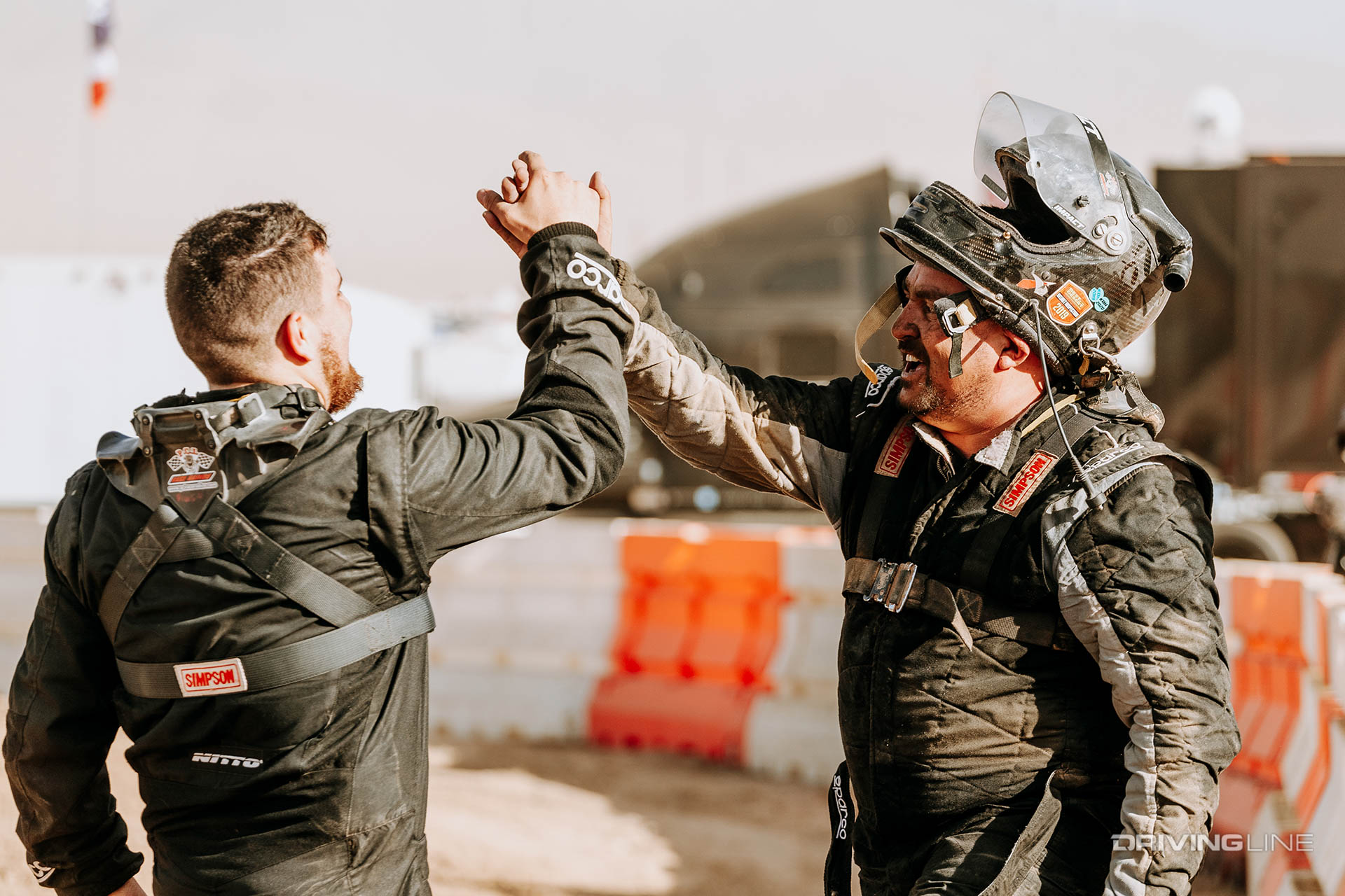 Raul Gomez and Co-Driver High-Five