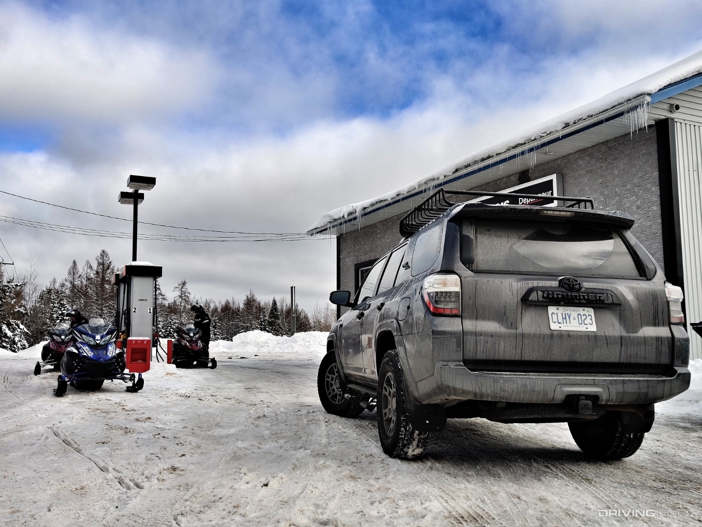 2020 Toyota 4Runner Venture Special Edition with sleds at gas station.
