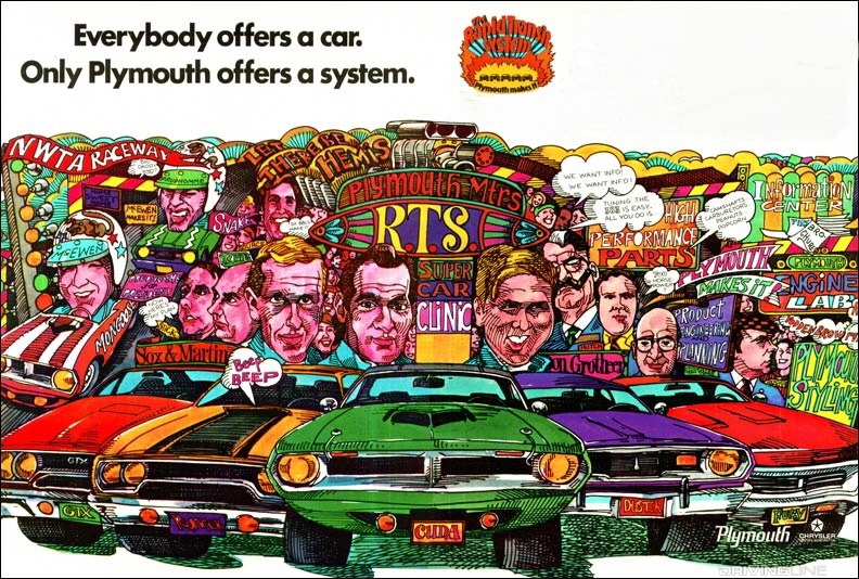 Plymouth RTS Ad. Everybody offers a car. Only Plymouth Offers a system.