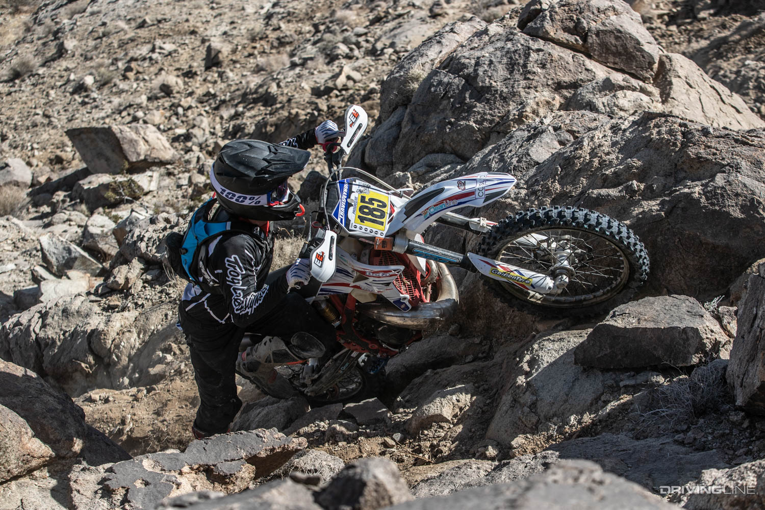 King of the Motos rider in the rocks