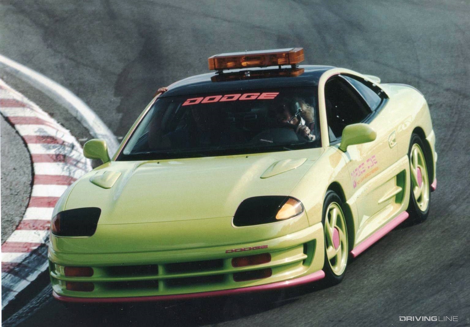 Dodge Stealth pace car on track