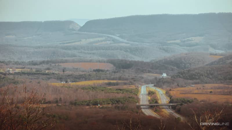 View of the turnpike from the Green Ridge State Forest