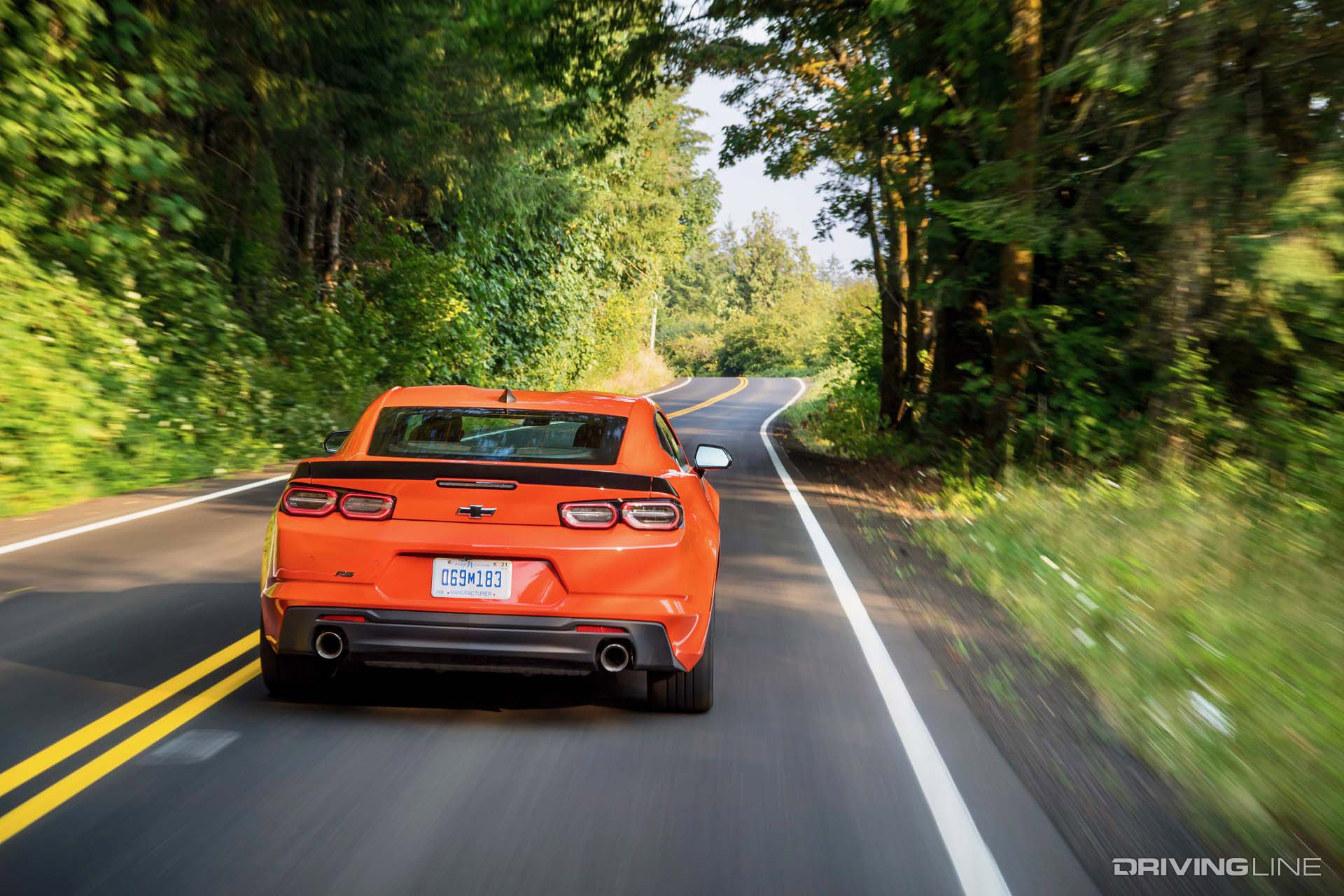 2019 Chevy Camaro Rear View Orange