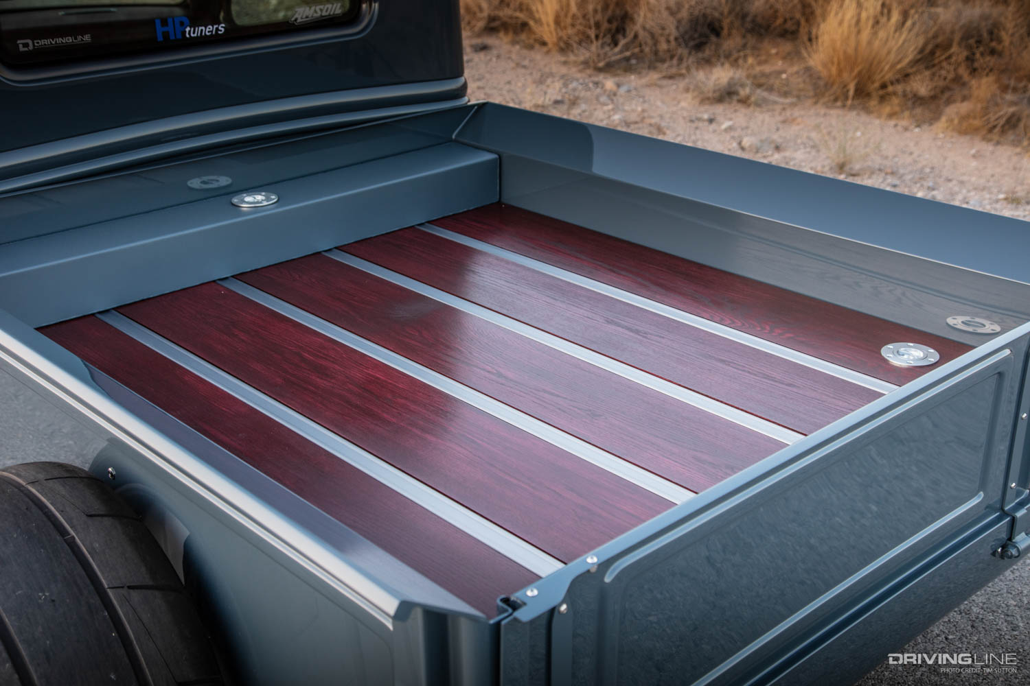 bed of SMG Motoring x Factory Five Racing pickup truck