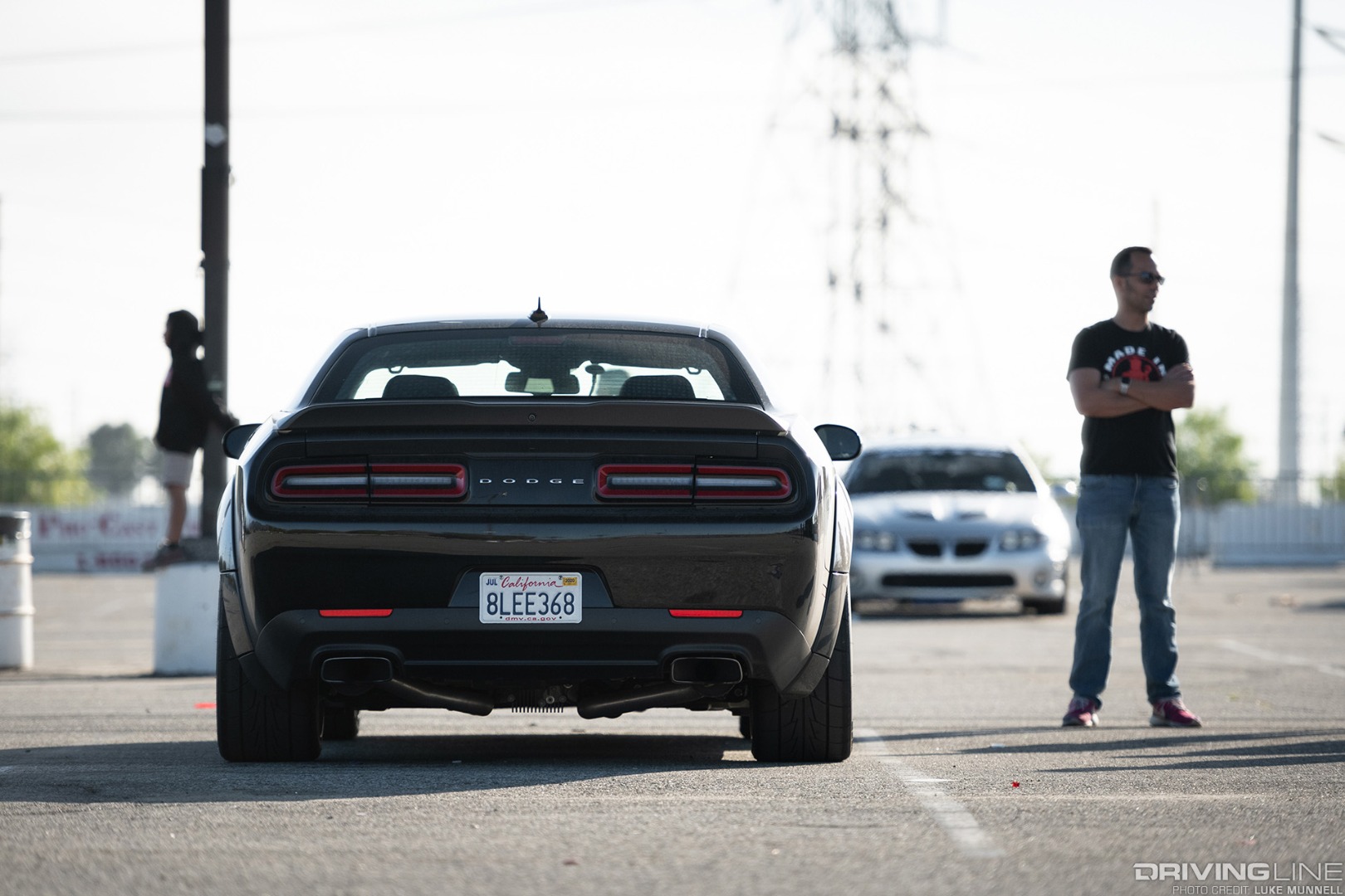 rear of black dodge challenger