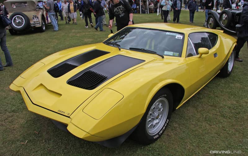 AMC AMX/3 in yellow front 3/4 view