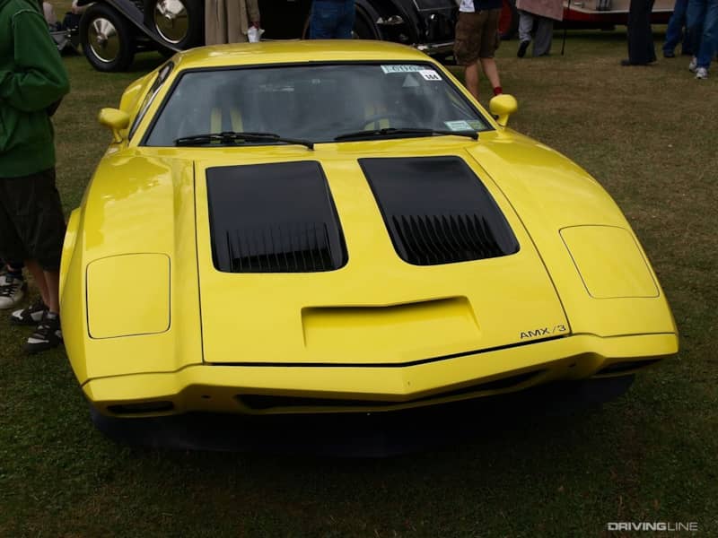 AMC AMX/3 front view in yellow