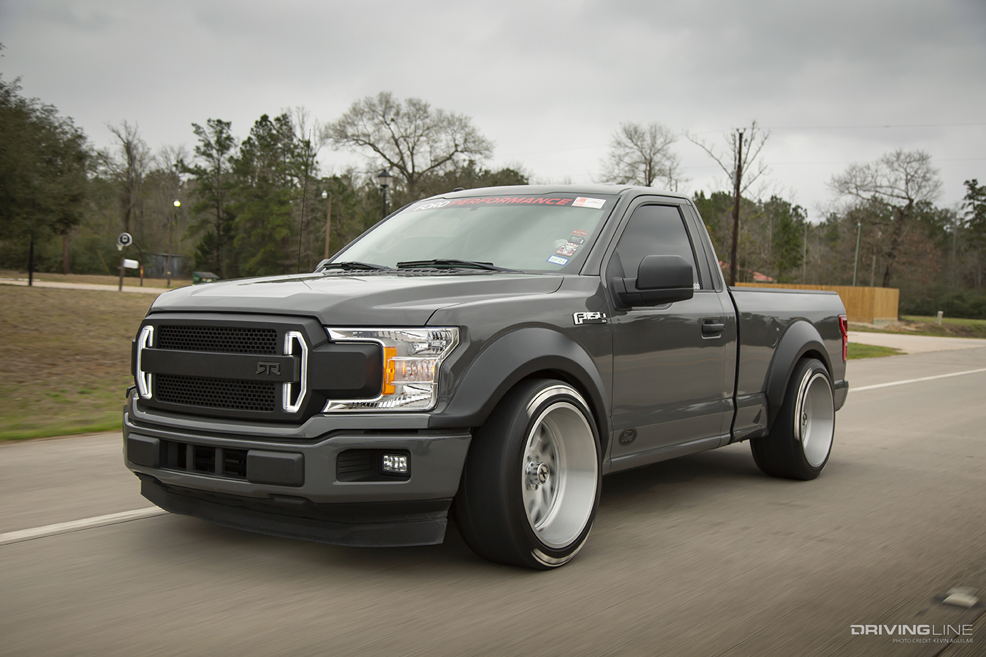 Landon Smith driving his Widebody Ford F150