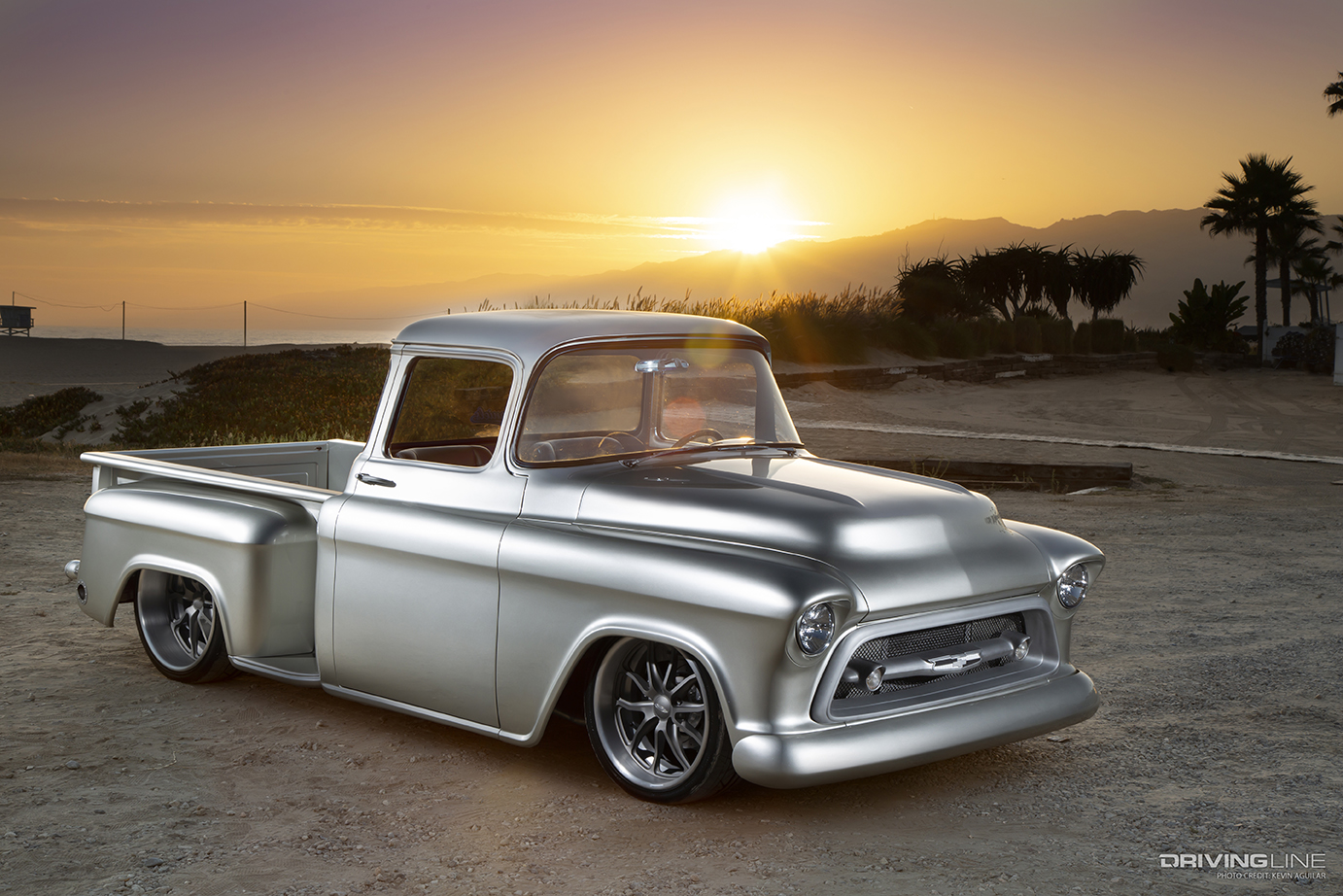 Front of Brian Raposo's Cinderella '57 Chevy 3100 pickup