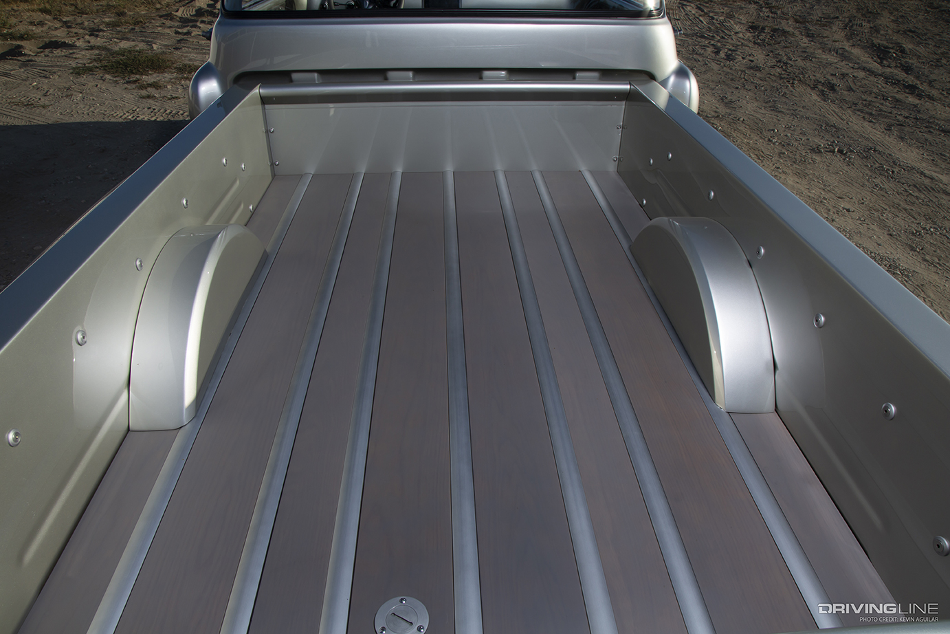 Bed floor of Brian Raposo's Cinderella '57 Chevy 3100 pickup