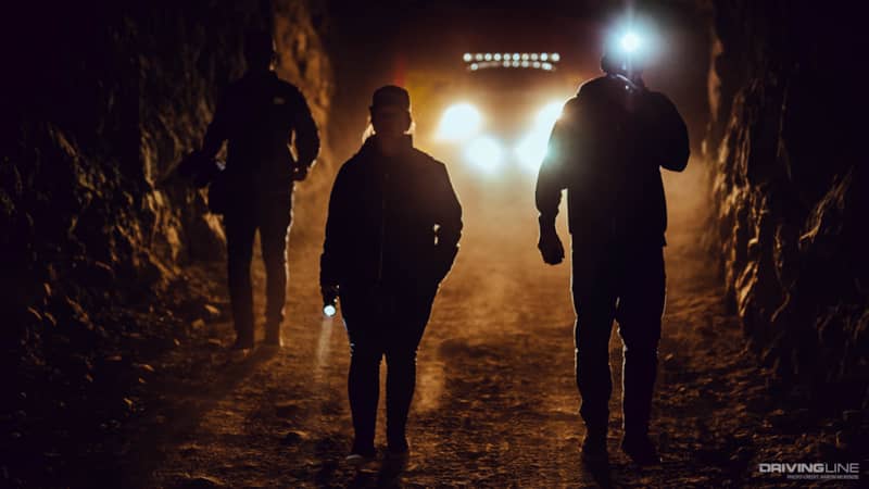 Driving a Ford Ranger in Reward Mine Alabama hills