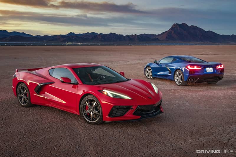 C8 Corvette Red and Blue