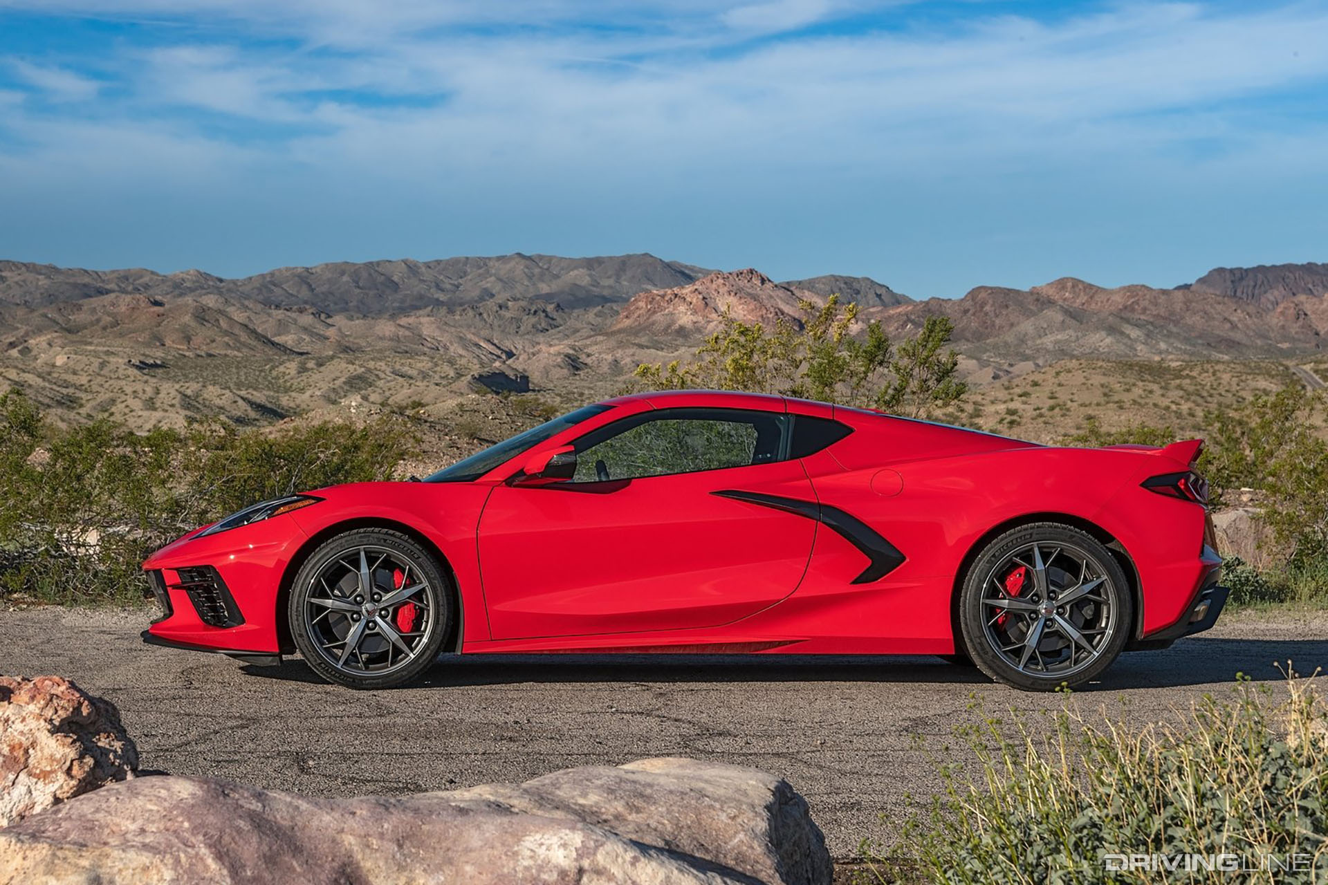 C8 Corvette Red Side View