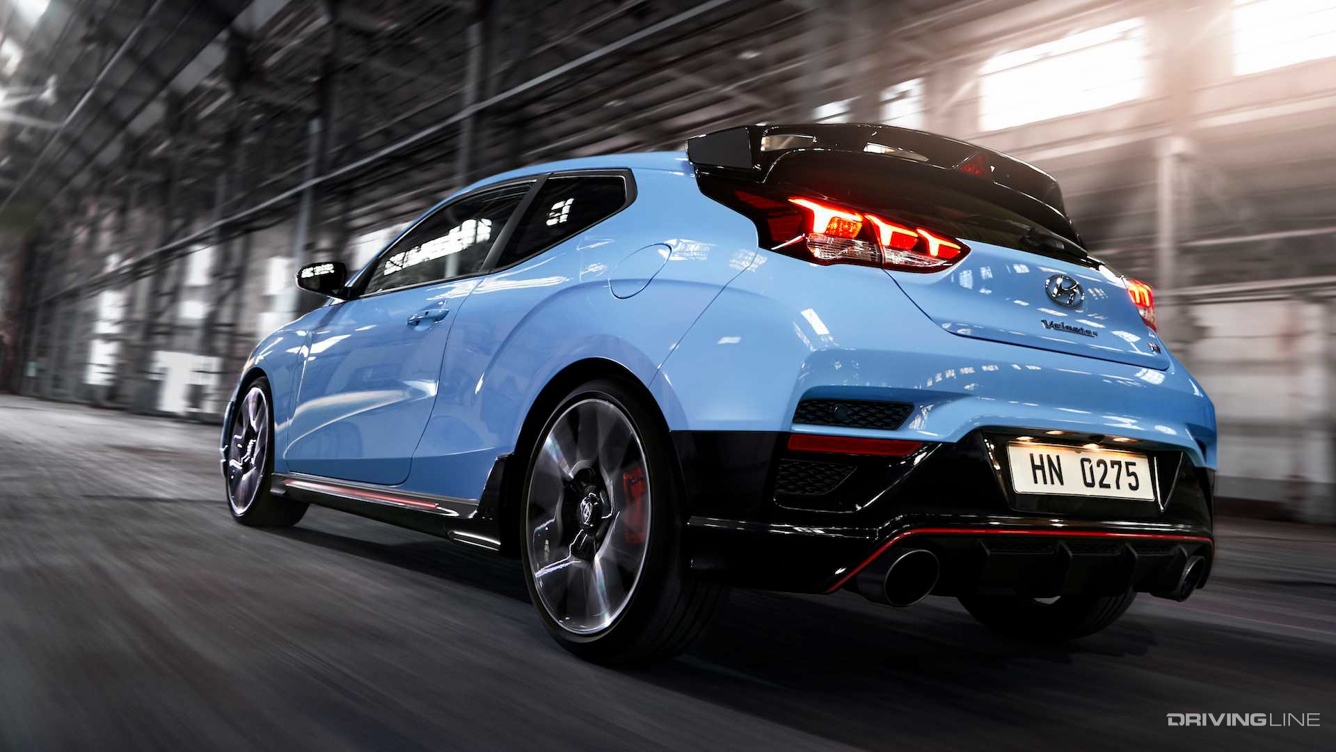 2021 Veloster N DCT Blue Rear 3/4