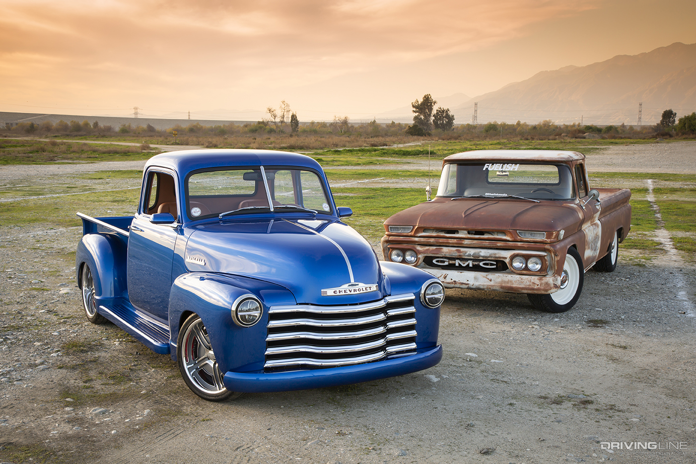 Front of Apicella Designs '52 Chevy and '62 GMC