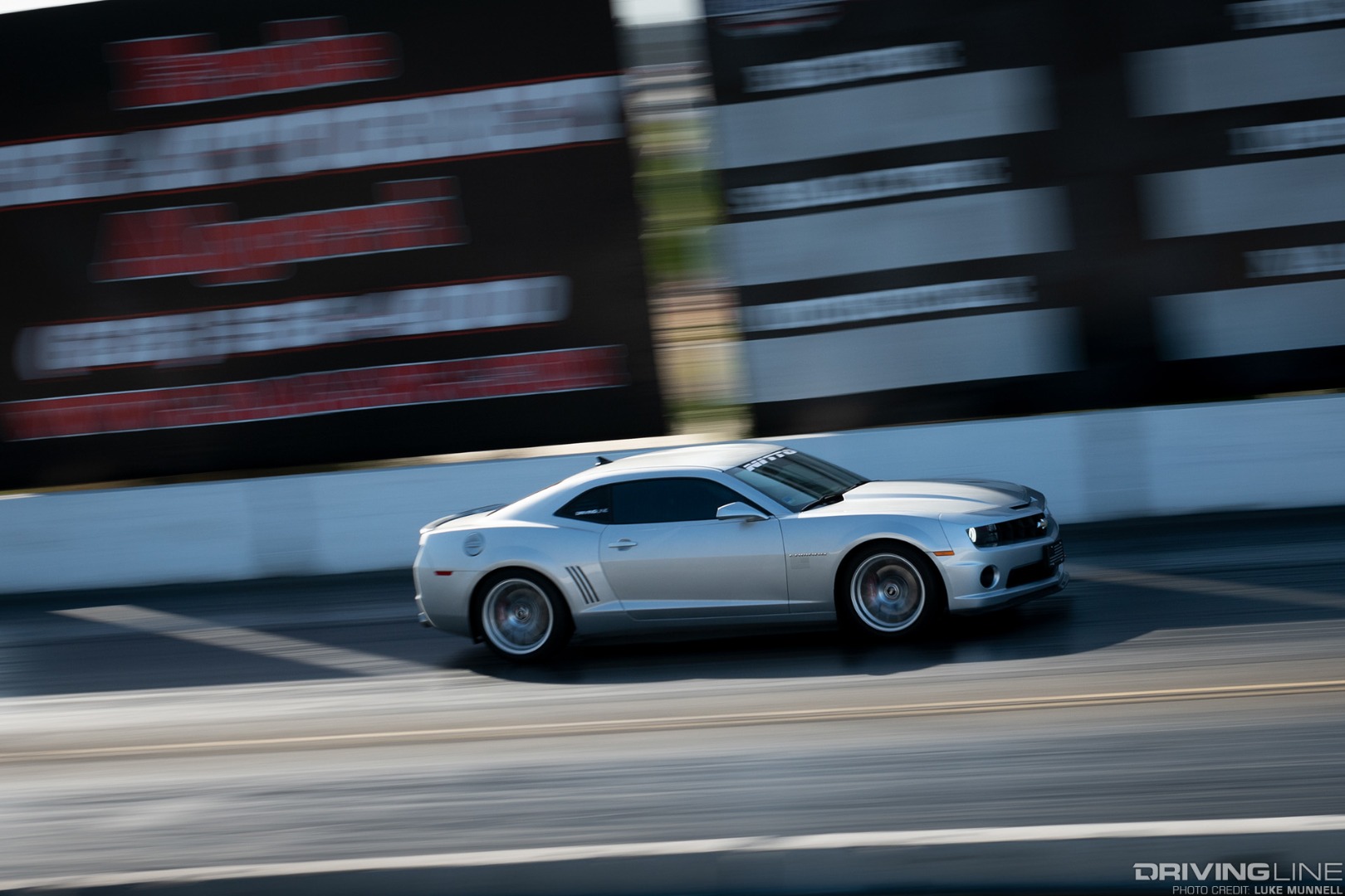 Camaro racing Irwindale drag strip