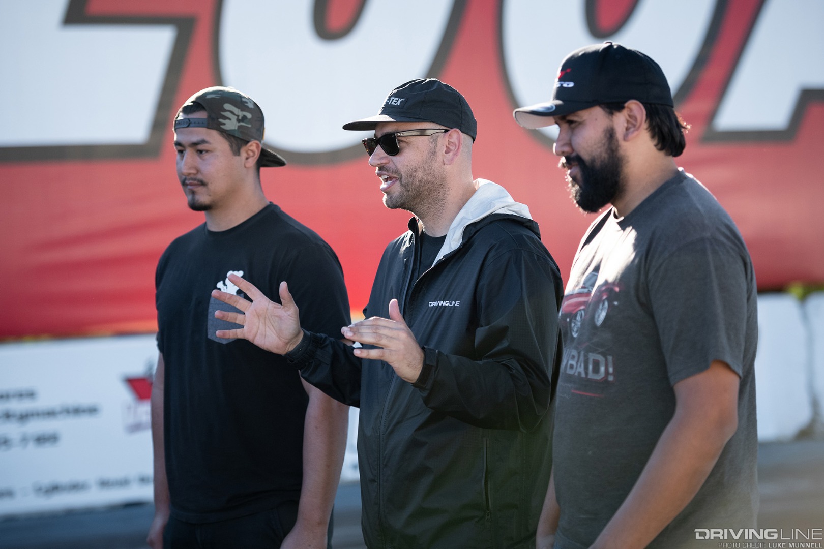 Jordan, Mike Sabounchi, and Saul at Driving Line Driver Battles filming