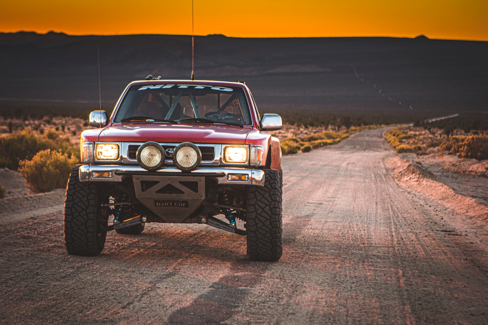 Nitto Ridge Grapplers on Toyota Pickup on the Mojave Road
