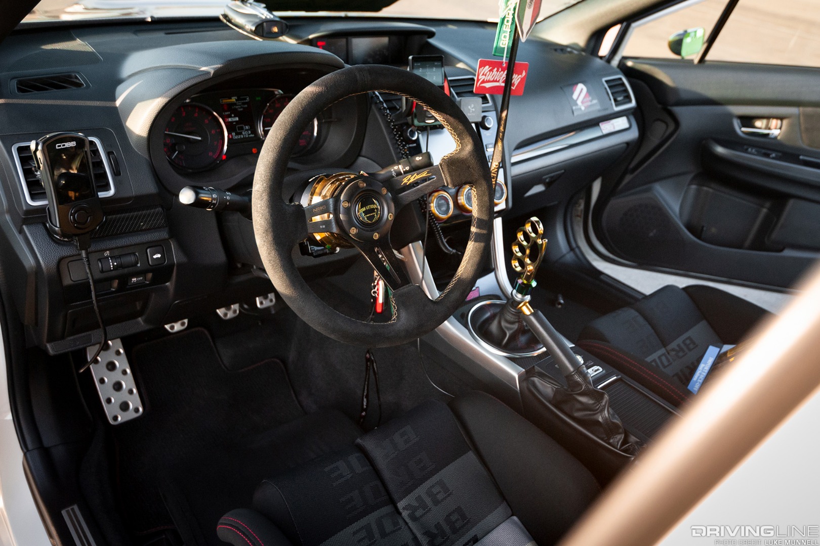 Roger Avila x_subie_x 2016 Subaru WRX STI interior NRG Ryan Litteral steering wheel and dash