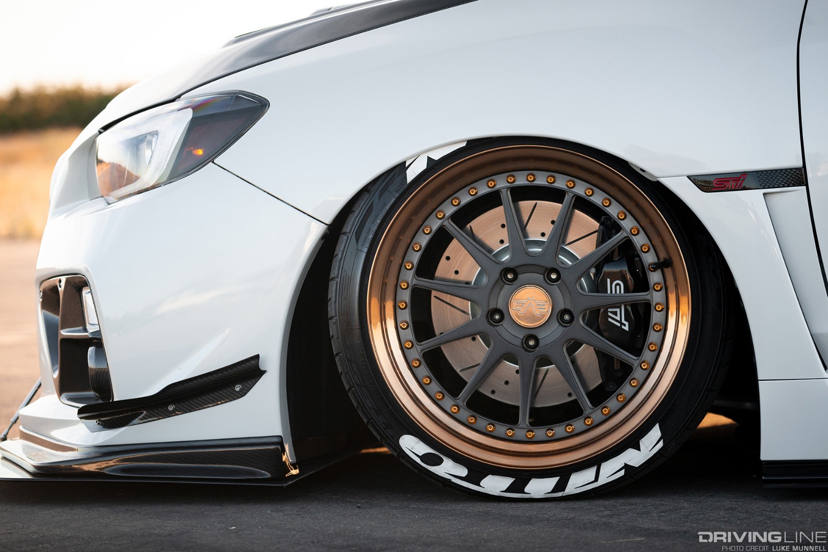 Roger Avila x_subie_x 2016 Subaru WRX STI custom Evo61 wheels, Nitto NT555 G2 tires and R1 Concepts brakes