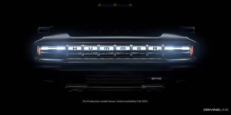 2022 All Electric Hummer Pre-Production model shown. Initial availability Fall 2021