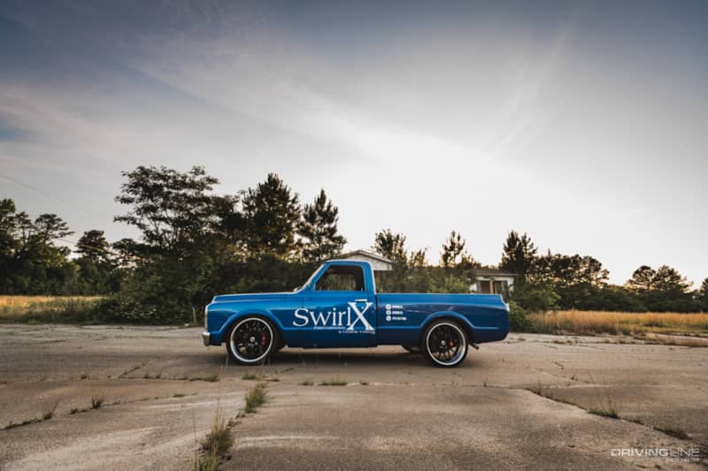 Blue Chevy C10 Side View