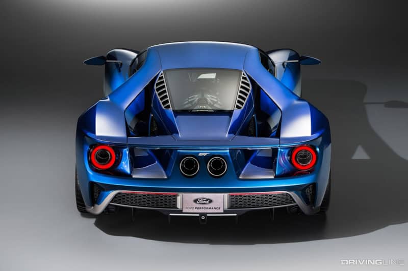 2017 Ford GT Blue Rear View
