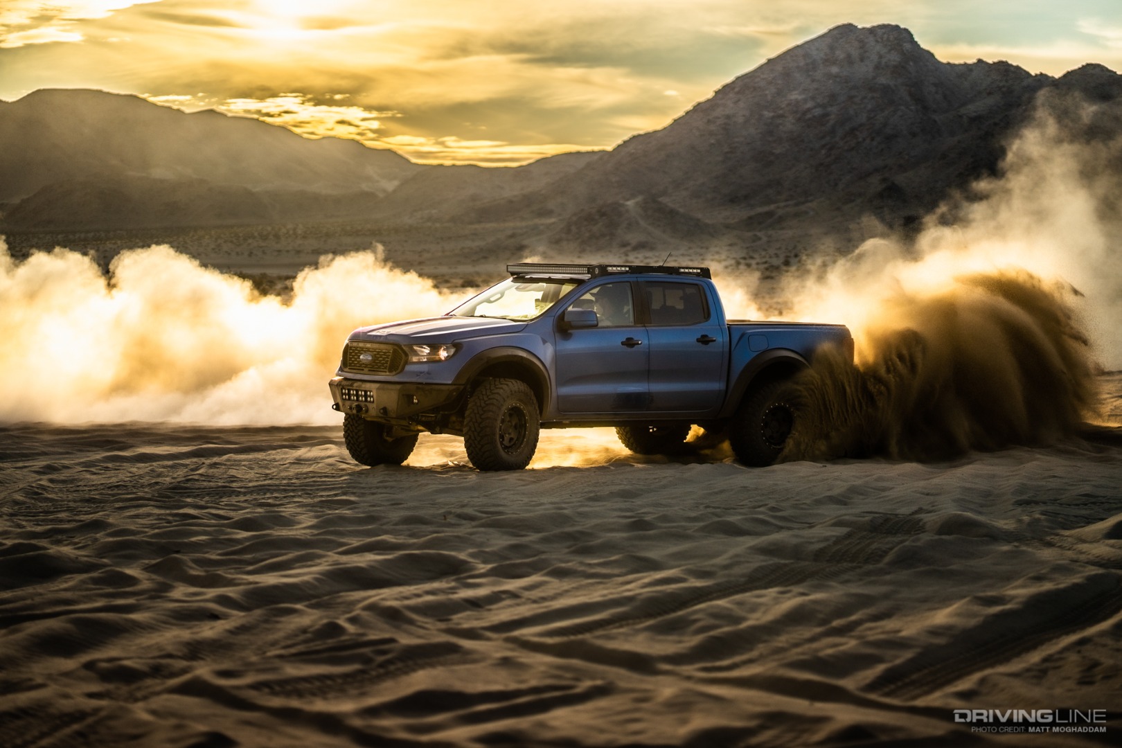 ProRunner throwing a rooster tail in sand