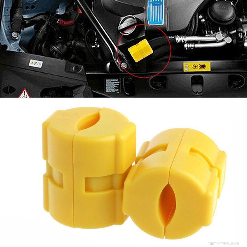 Fuel line magnets on engine and close up