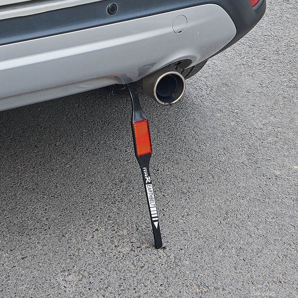 Anti-static strap on a car